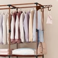 Free Standing Wardrobe Racks SOONHUA Heavy Duty Garment Rack Free Standing Wardrobe Closet with 2 ...