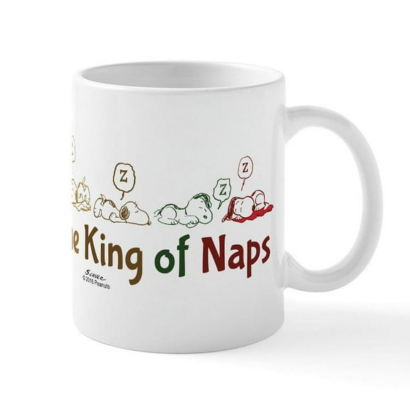 CafePress - Peanuts: King Of Naps Mug - 11 oz Ceramic Mug - Novelty Coffee Tea Cup