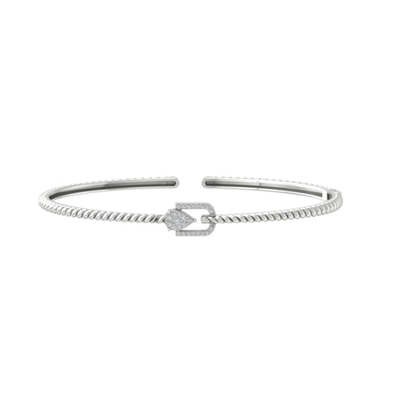 ARAIYA 10K White Gold Lab Grown Diamond Bangle Bracelet (1/6 cttw, VS Clarity, D-E Color) 7"