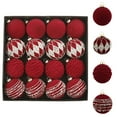 thumbnail image 5 of Nkmbld 16Pcs Velvet Christmas Ball Ornaments Set Flocked Christmas Tree Ball Ornaments for Garden, Backyard, Holiday, Wedding, Party Decorations, Red, 5 of 8