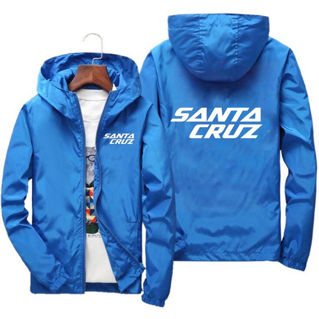 Men's Jacket Spring and Autumn Fashion Santa Cruz Print Slim Top Casual Baseball Pilot Zip 2024