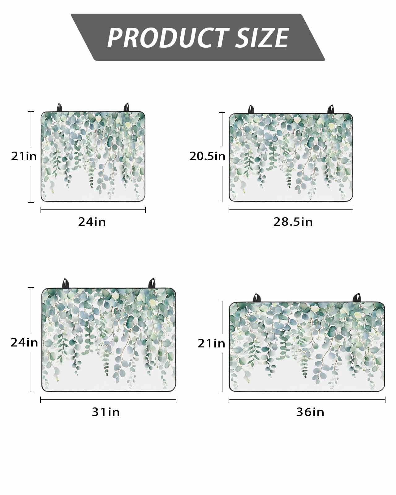 Stove Top Covers for Electric Stove, Eucalyptus Leaves Glass Stovetop Cover Protector, Teal Botanical Summer Weeping Induction Cooktop Protector Oven Mat for Kitchen Countertop 24"x21"