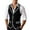 Black, variant on Men's Contrast Trim Vest Formal Casual Slim Fit Business Wedding Black L
