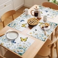 thumbnail image 5 of Daisy Flower Placemats Set of 4 Blue Yellow Butterfly Farmhouse Botanical Heat Insulation Washable Place Mats, Rustic Non-Slip Table Mats for Dining Table Party Kitchen Decor,13x19 Inch, 5 of 9