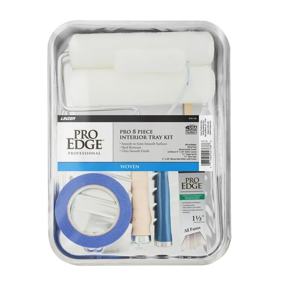 PRO EDGE by Linzer 8-Piece Woven Tray Kit for High-Sheen Paint