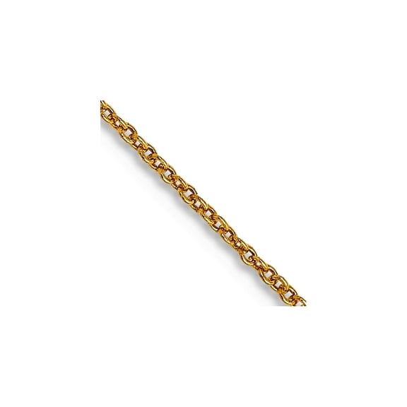 14k Solid Yellow Gold .8mm Round Cable Chain Necklace 22 Inch Chain Necklace for Women and Men