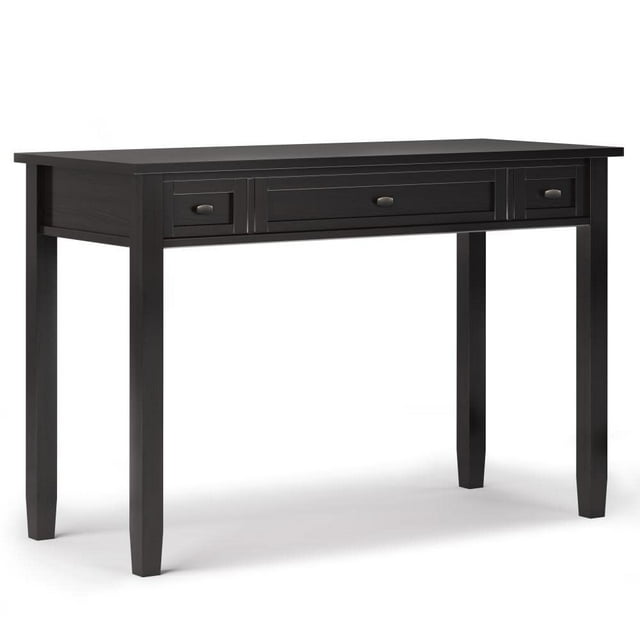SIMPLIHOME Warm Shaker SOLID WOOD Hickory Brown 48 inch Wide Home Office Desk, Writing Table, Workstation, Study Table Furniture in White with 2 Drawerss