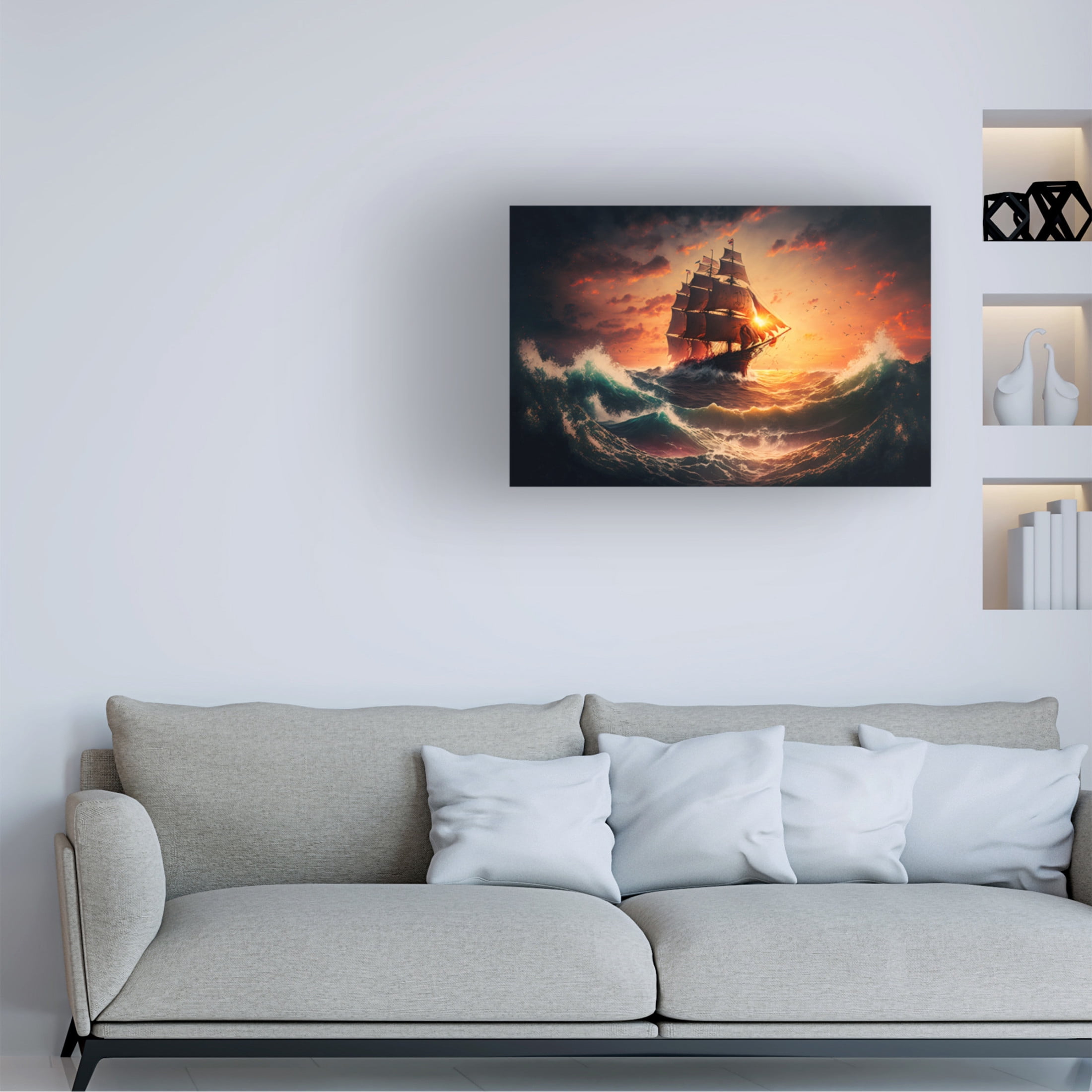Canvas Wall Art - Ray Heere 'The Flying Dutchman 11' Wall Art for Living Room, Bedroom, or Office Décor by Trademark Fine Art - 47 x 30 Inches