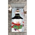 thumbnail image 3 of Ambesonne Snowman Quilted Bedspread Set 2 Pcs, Xmas New Year Grunge, Twin Size, Multicolor, 3 of 3