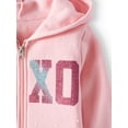 thumbnail image 2 of XOXO Glitter Logo and Pearl Fleece Hoodie (Little Girls & Big Girls), 2 of 3