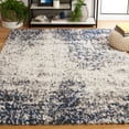 thumbnail image 2 of SAFAVIEH Jericho Laura Abstract Polyester Shag Area Rug, Ivory/Navy, 8' x 10', 2 of 8