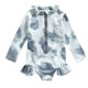 thumbnail image 1 of Odeerbi 1-5 Años Trajes de Baño de Manga Larga Con Lycra Para Niñas Traje de Baño de Una Pieza Para Entrenamiento de Verano Hawaiian Surfing Swimwear Tie- Dye Ruffle Zipper Bathing Suit, 1 of 2