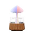 thumbnail image 1 of CHAO Color de madera oscura Humidificador de nube de lluvia blanca 7 colores Luz nocturna LED Tanque de agua de 450 ml Difusor de aceite esencial Micro fuente de escritorio, 1 of 5