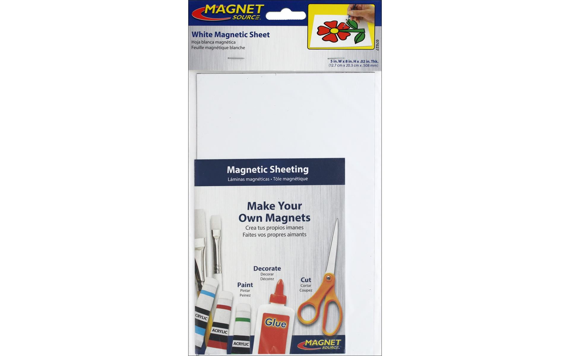 MAGNET SOURCE ZG3012X48P-F Magnetic Sheet, 12 W x 48 L, 0.03 Thickness