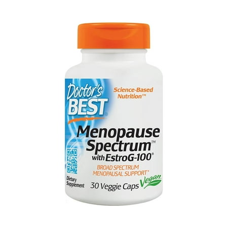 Doctor's Best Menopause Spectrum with EstroG-100, Non-GMO, Vegan, Gluten Free, Soy Free, 30 Veggie Caps, EstroG-100 is clinically proven to provide relief from hot.., By Doctors (Best Remedy For Menopause)