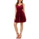thumbnail image 5 of INSPIRE CHIC Vestido de fiesta de tirantes de terciopelo con escote en V para mujer color burdeos XS, 5 of 6