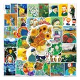 thumbnail image 1 of Paquete de pegatinas de la colección de arte Van Gogh, 50 unidades, de vinilo impermeable, 1 of 2