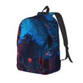 thumbnail image 1 of Vsdgher Spooky Halloween Night Scene Print Canvas Backpack Travel Rucksack Unisex Knapsack 15.7/17.7Inch Laptop Backpack for Work,College-Medium, 1 of 5
