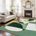 thumbnail image 2 of Abstract Watercolor Area&nbsp;Rug 5x7ft Street Art Green Geometric Design Non-Slip&nbsp;Washable Square&nbsp;Rugs Soft Felt Indoor Floor Mat for Bedroom Kitchen Living Room Bathroom, 2 of 9