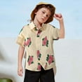 thumbnail image 2 of MEZZALL Chemise d'Été Décontractée à Manches Courtes pour Garçons et Filles, Beige, 2-3 Ans, 2 of 5