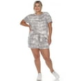 thumbnail image 2 of White Mark Women's Plus Size 2 Piece Top & Shorts Lounge Set, 2 of 6
