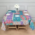 thumbnail image 3 of Multicolor Ethnic Flower Patchwork Pattern Square Tablecloth,Waterproof Square Table Cover,Wipeable Spillproof Washable Table Cover for Home Kitchen Party Decor 42"X42"(107x107cm), 3 of 6