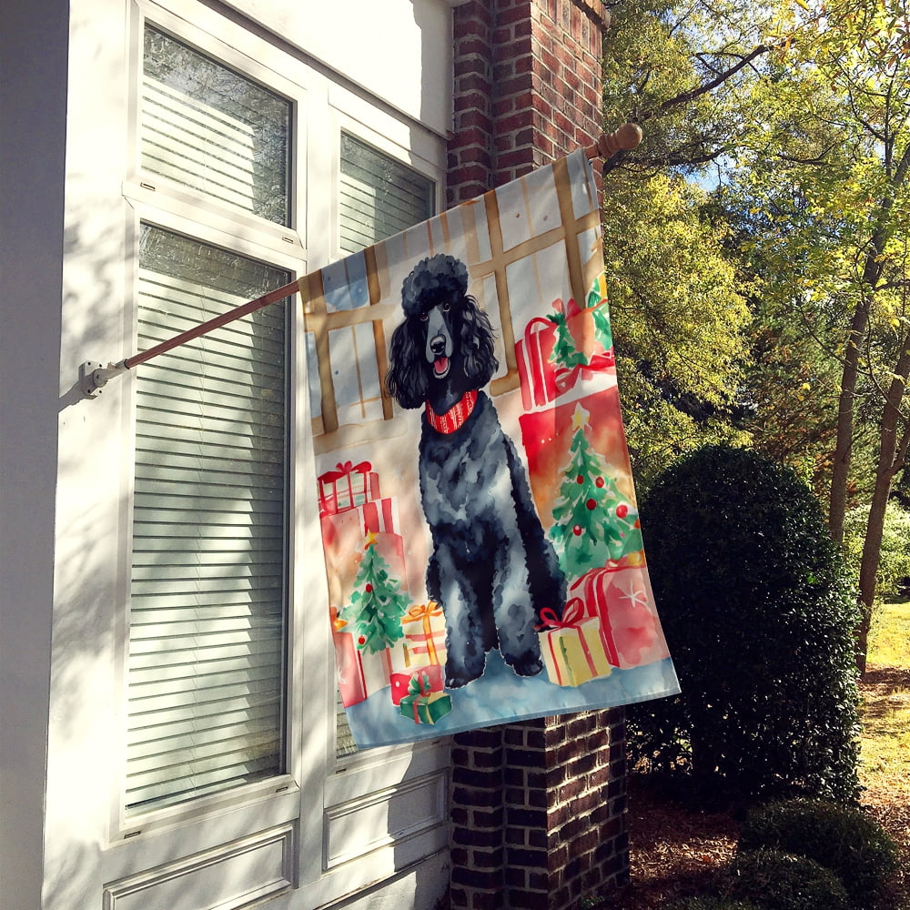 Poodle Christmas House Flag 28 in x 40 in