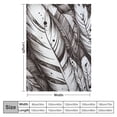 thumbnail image 4 of JEUXUS Boho Feather Print Throw Blanket Bohemian Style Blankets for Couch Sofa Travel Adult Bird Feathers Element Sherpa Blankets Black White Plush Throw Blankets Room Decor Queen, 4 of 6
