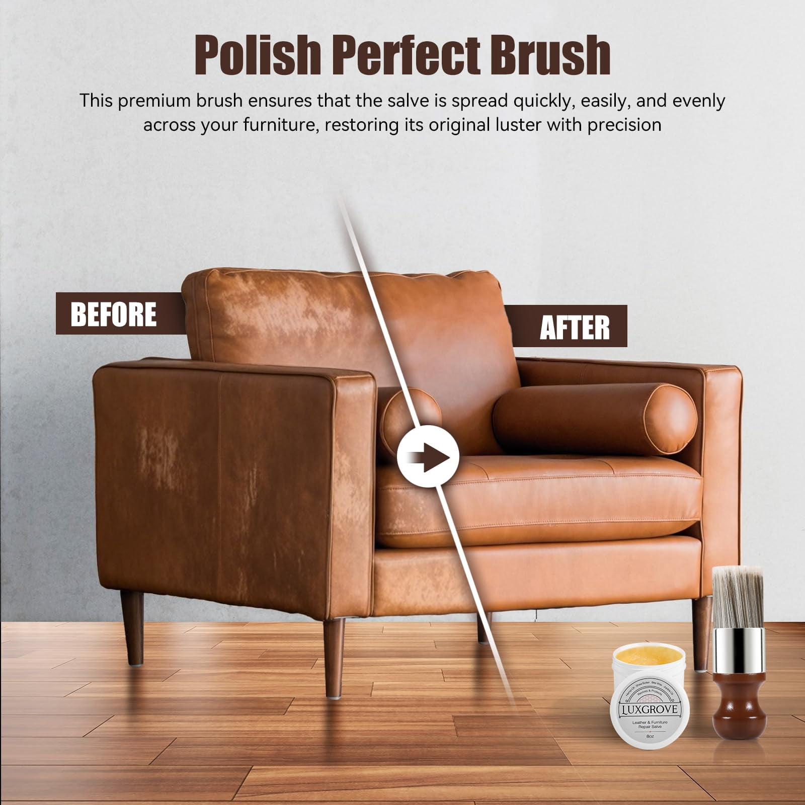 Leather & Furniture Repair Salve- Polisher, Leather Cleaner And Conditioner for Furniture, Wood Repair, For Wood, Wood And Leather,Lux Grove Wood Repair,3.53 Oz/100g