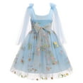 thumbnail image 3 of IDOPIP Toddler Flower Girl Dress Spaghetti Straps Floral Embroidered Tulle Dress Tea Party fairy dress, 3 of 8
