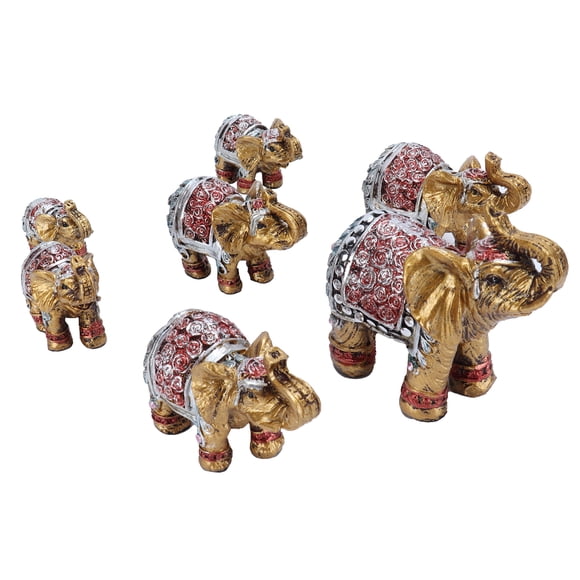 Elefante, 7 Uds., Estatua De Elefante De Resina, Decoración, Adorno Vívido, Manualidad Para Regalo Para Decoración De Mesa Del Hogar