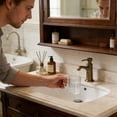thumbnail image 3 of Plastic Toothbrush Cup - Scandinavian Bathroom Vanity Accessory, Tall Ridged Texture, Wide-Mouthed Design with Integrated Handle, Clear, JKODE, 3 of 8