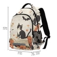 thumbnail image 2 of FORMRS Unisex Backpack Elementary School Travel Bookbag with Reflective Stripes, Gray Cartoon Halloween Cat, 2 of 7