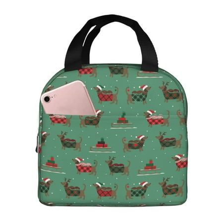 Insulated Lunch Bag for Women Men - Dachshund Dog Puppy No.1023 Leakproof Cooler Lunch Box for Women Men  Lunch Tote Bags for Work School Picnic Travel