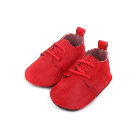 

SIMANLAN Newborn Crib Shoe Soft Sole Casual Sneaker Prewalker First Walking Shoes Toddler Boys & Girls Comfort Flats Unisex Baby Lace Up Red 6.5C