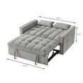 thumbnail image 5 of 4-in-1 Loveseat Sofa Bed with Armrests and Storage Pockets, Multi-Function Tufted Pull-Out Sofa Bed with Adjustable Backrest and Pillows, Convertible Loveseat Couch, Gray, 5 of 7