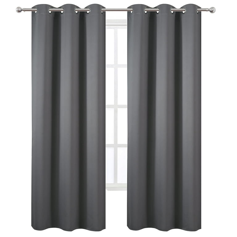 LEMOMO Black Blackout Curtains/38 x 54 Inch/Set of Two Panels