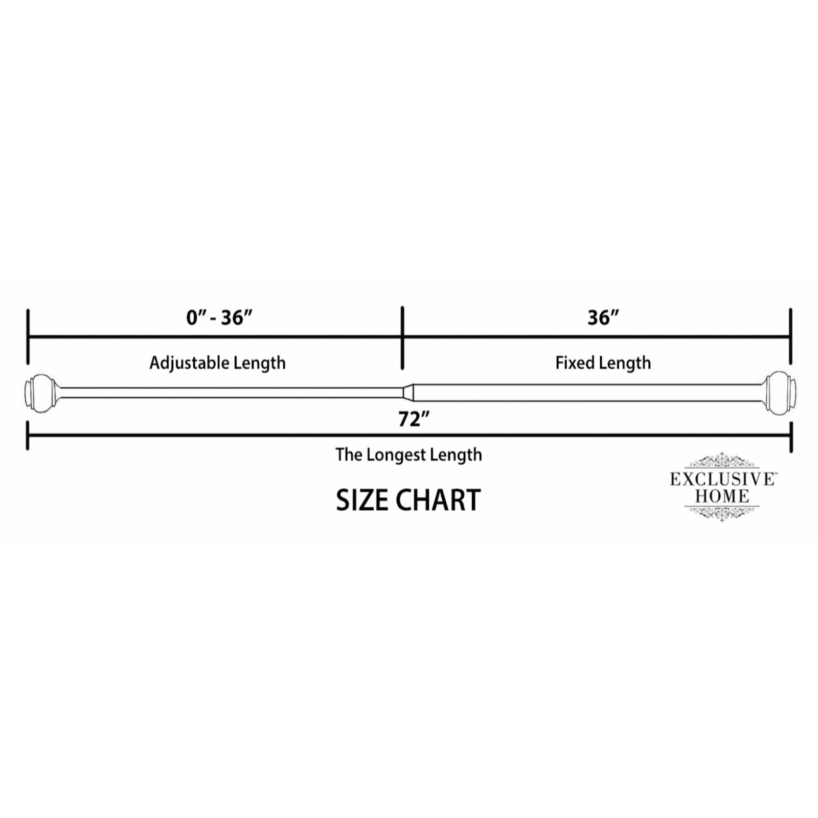 Exclusive Home Sphere 1" Curtain Rod and Finial Set, Matte Silver, Adjustable 36"-72"