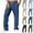 Dark Blue, variant on Mens Sweatpants Open Bottom Elastic Waist Drawstring Baggy Pants Workout Casual Dark Gray L