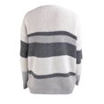 thumbnail image 4 of JINMGG 2024 Fall Winter Plus Size Sweaters for Women Clearance, Winter Women's Knitted V-neck Stitching Button Striped Sweater Top, 4 of 6
