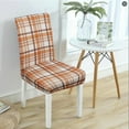 thumbnail image 2 of 4Pcs Fall Plaid Chair Covers Set - Stretch Elastic Edge, Removable Orange Chair Protectors, Suitable for Dining Room/Kitchen Chairs, 2 of 6