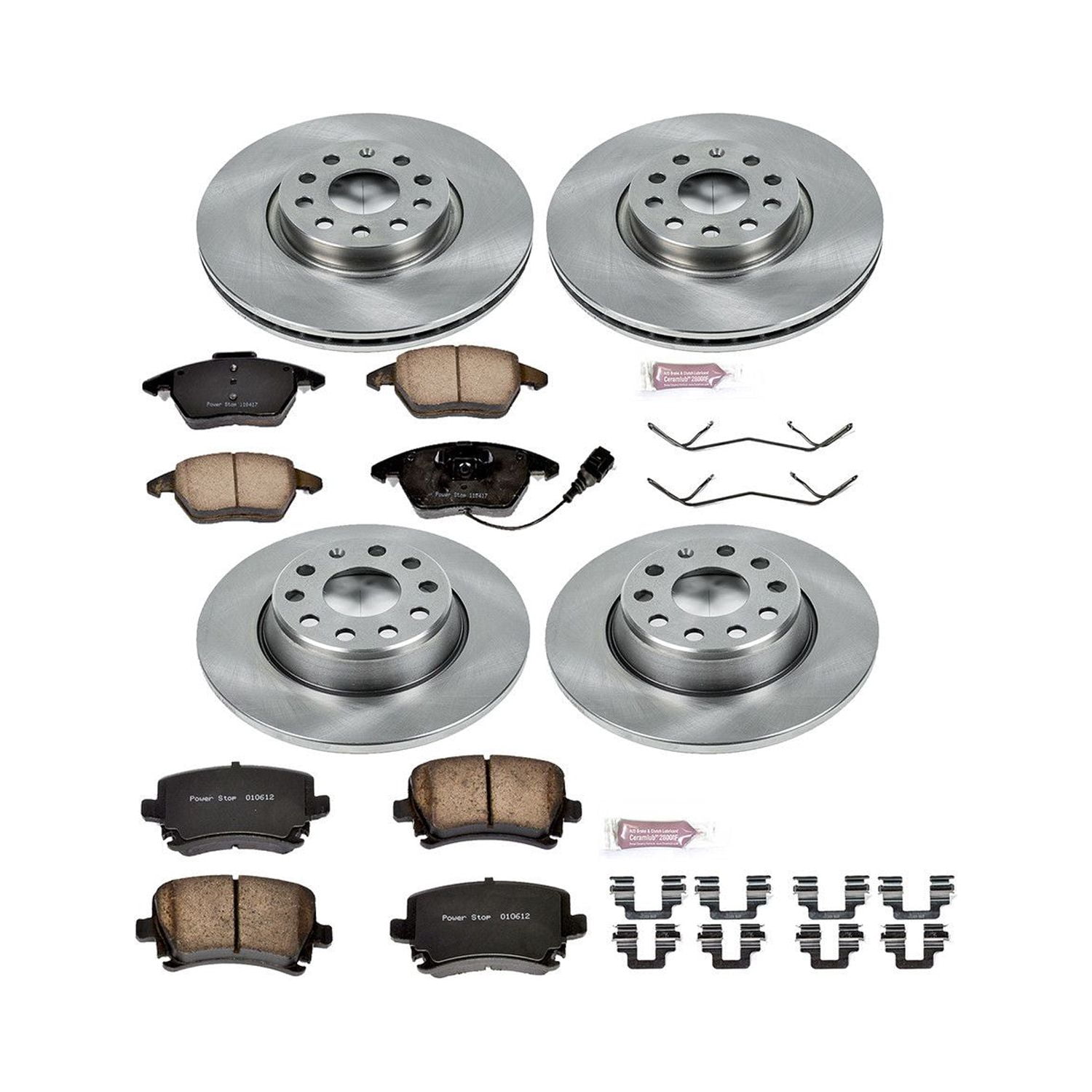 Power Stop Front and Rear Stock Replacement Brake Pad and Rotor Kit KOE2260