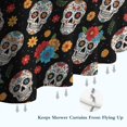 thumbnail image 6 of Black Colorful Skull Flower Pattern Shower Curtain 36"x72" ,Bathroom Decorative Shower Curtains Set with 12 Hooks,Modern Waterproof Washable Shower Curtain, 6 of 6