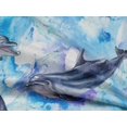 thumbnail image 5 of oneOone Rayon Light Blue Fabric Whale Craft Projects Decor Fabric Printed By The Yard 56 Inch Wide, 5 of 5