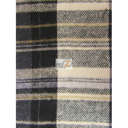 Tartan Plaid Uniform Apparel Flannel Fabric Gray Black Yellow