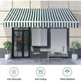 thumbnail image 2 of MCombo Patio Awning 10x8 Feet Fabric Replacement Sunshade Canopy for Retractable Awnings(Dark Green with White Stripes), 2 of 5