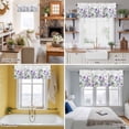 thumbnail image 5 of Spring Flowers Valance Curtain for Windows Watercolor Gradient Purple Dandelion Lavender Floral Leaf Rod Pocket Curtain Valances Short Window Treatments for Kitchen Bathroom Laundry 60 x 14 Inch, 5 of 9
