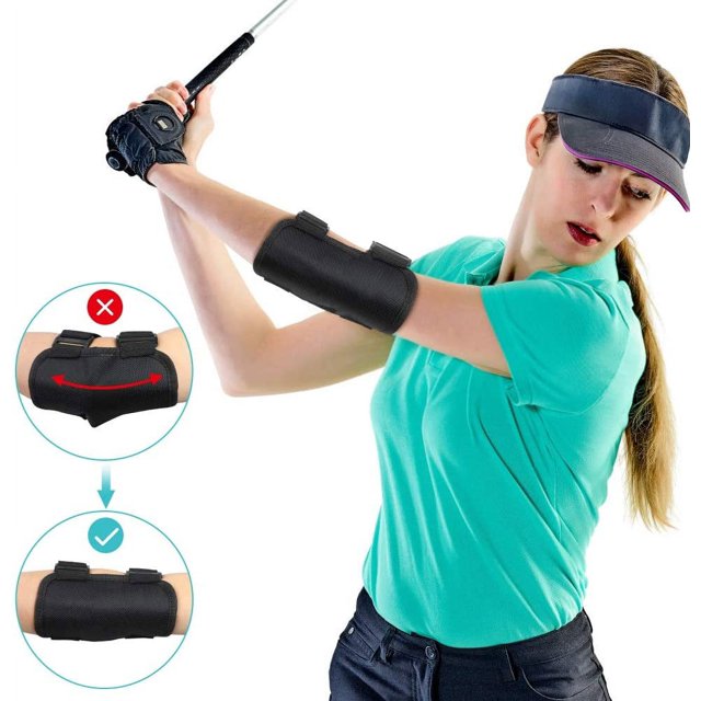Guía de swing de golf Entrenador de swing Entrenamiento Codo Swing Ayuda de postura Corrector de entrenamiento, Swing de golf Brazo curvo Práctica de advertencia Recordatorio fijo Acción de entrenamiento brillar Electrónica