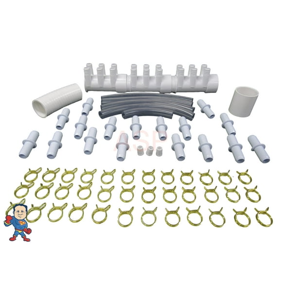 Manifold Hot Tub Spa Part 18 3/4" Outlets with Coupler Kit Video How to