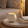 thumbnail image 2 of Halloween Indoor Decor 5.51 Inch White Ceramic Cauldron Starry Night Light with Warm LED Glow for Home Mantel Tabletop Living Room, 2 of 6
